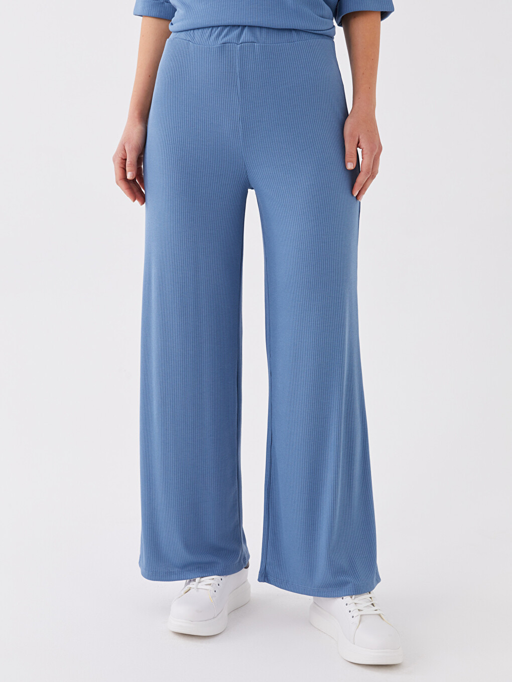 Pantaloni De Trening Dama Cu Talie Elastică Simpli Cu Picior Evazat-2