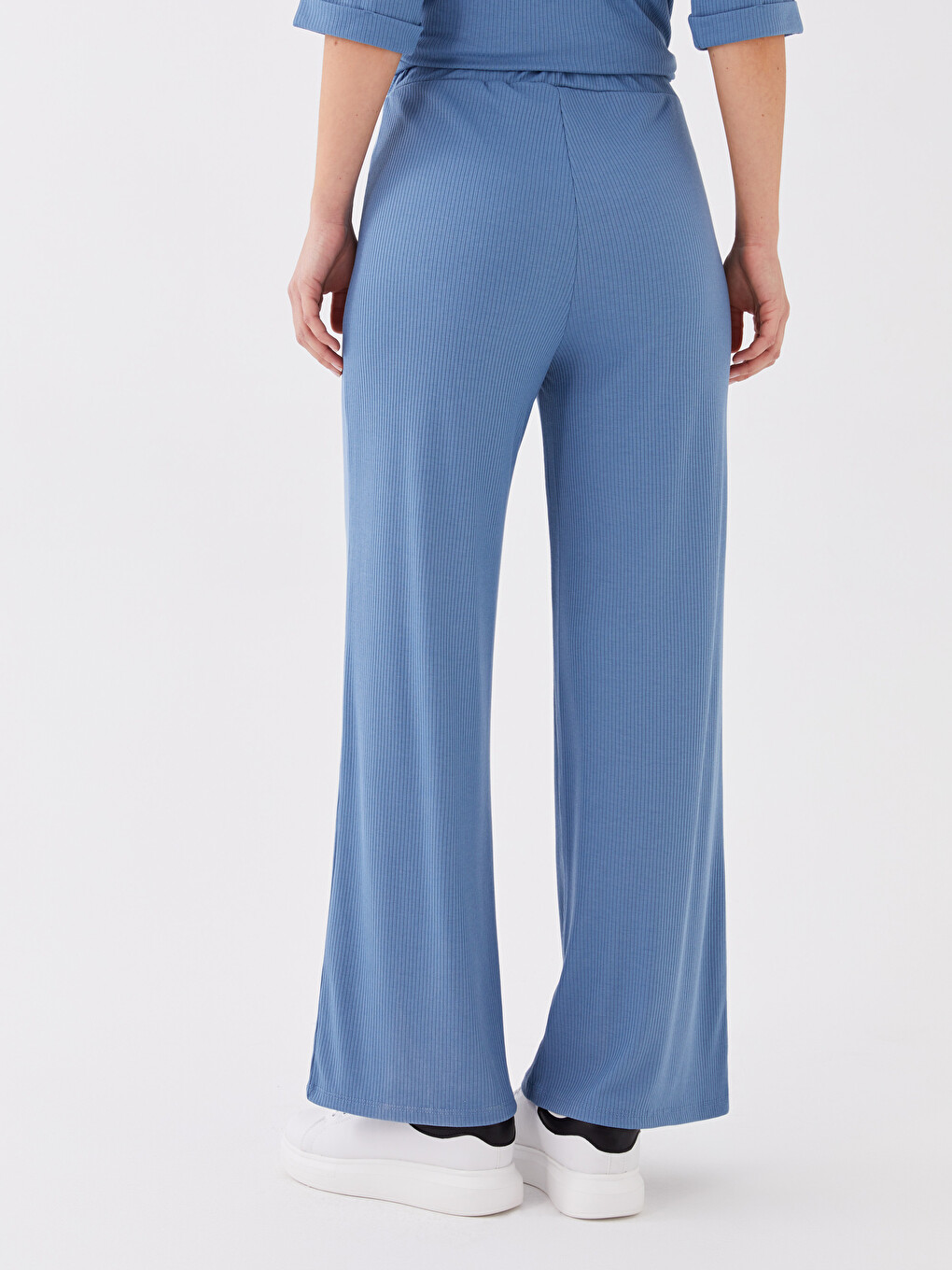 Pantaloni De Trening Dama Cu Talie Elastică Simpli Cu Picior Evazat-3