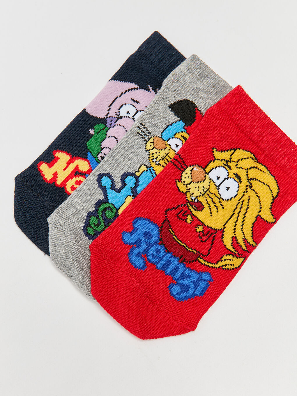 Karışık Kral Şakir Desenli Erkek Çocuk Patik Çorap 3'lü-3