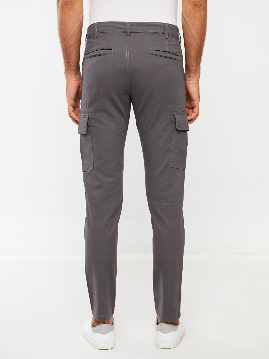 Gri Slim Fit Erkek Kargo Pantolon-6