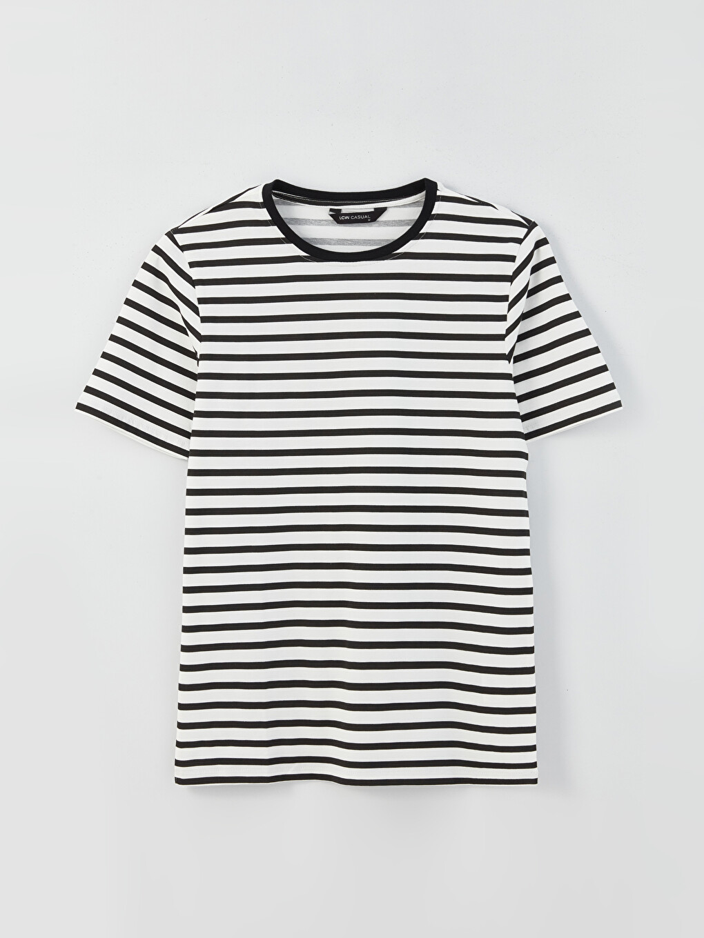 Rundhalsausschnitt Kurzarm Gestreift Jersey Herren T-Shirt-5