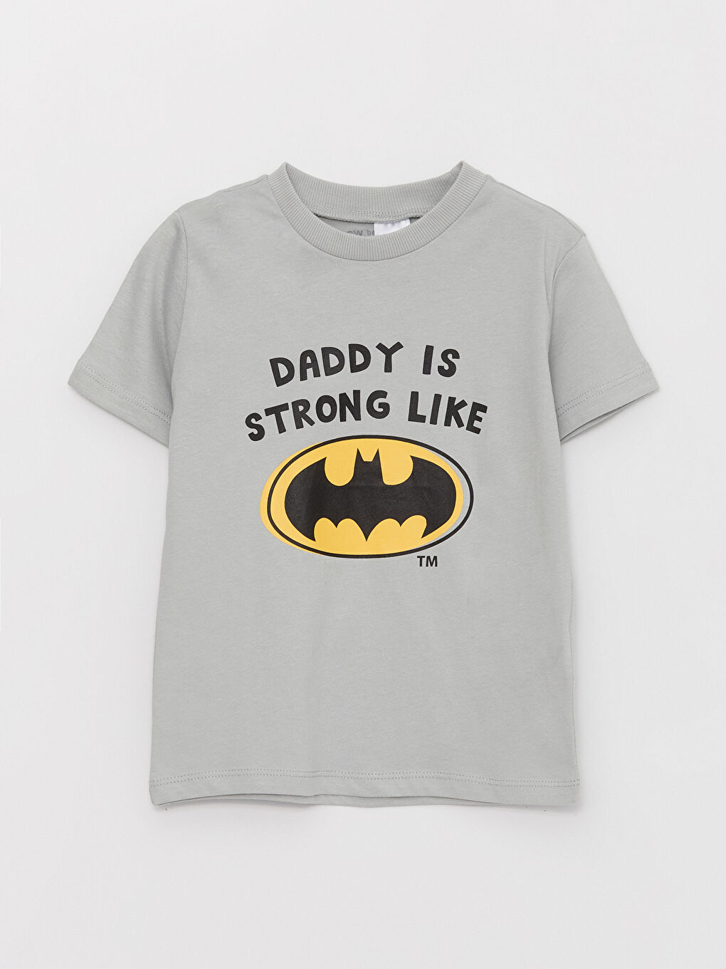 Crew Neck Short Sleeve Batman Printed Baby Boy T-Shirt