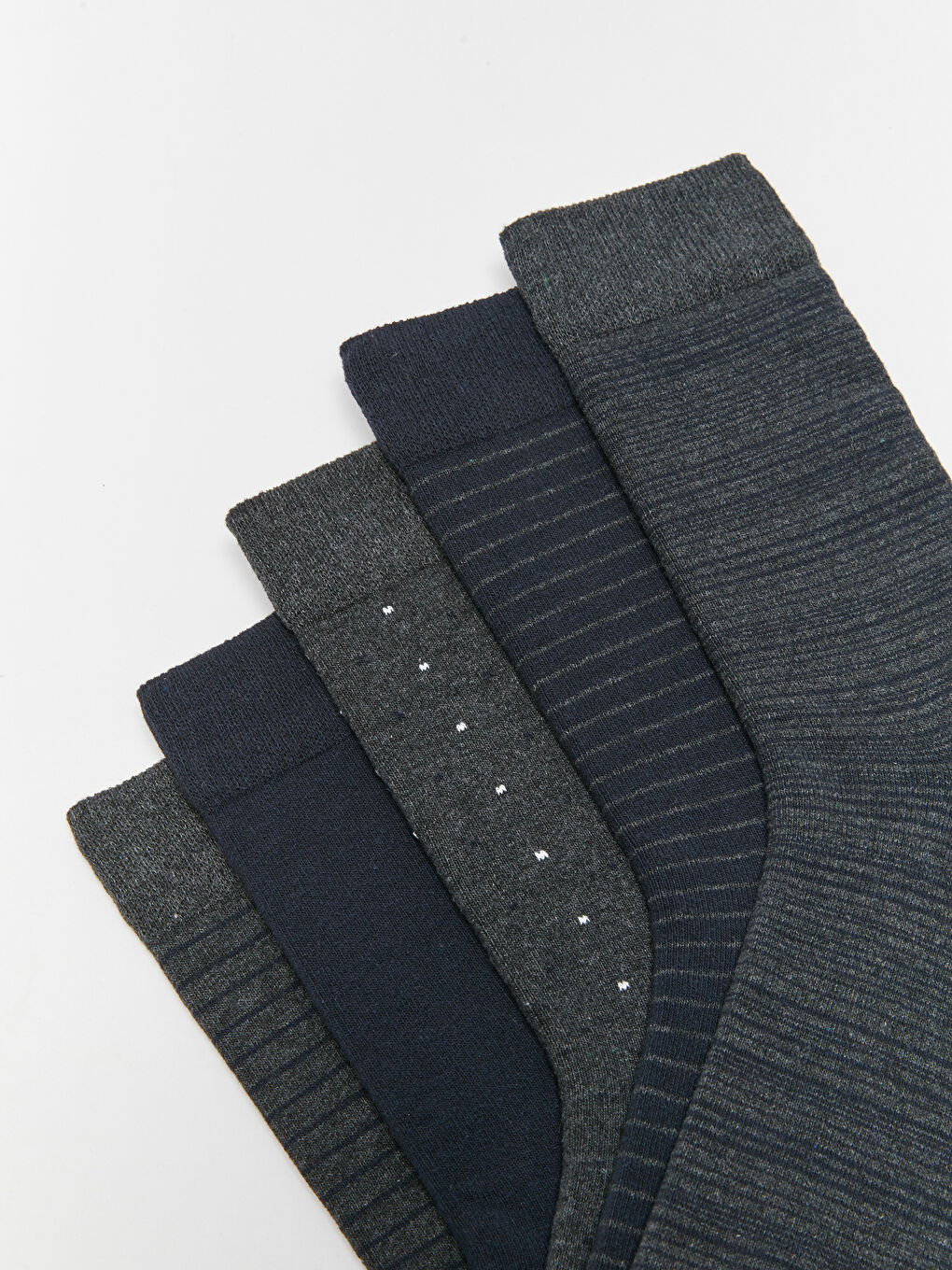 Lacivert Desenli Erkek Soket Çorap 5'li-2