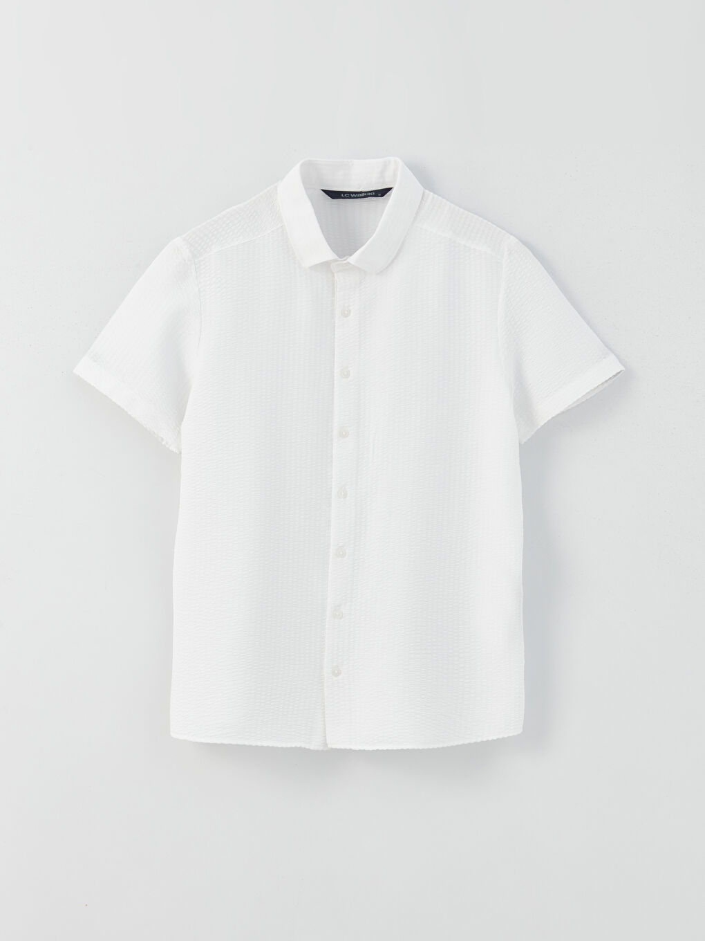 Beyaz Regular Fit Kısa Kollu Erkek Gömlek-5