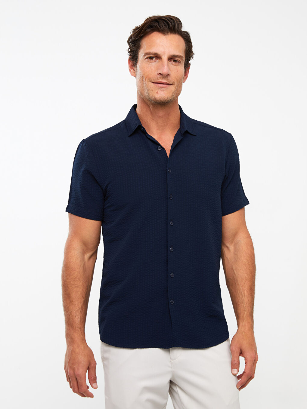 SOUTHBLUE Lacivert Regular Fit Kısa Kollu Erkek Gömlek - 1