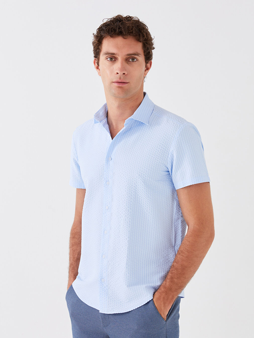 Mavi Regular Fit Kısa Kollu Erkek Gömlek