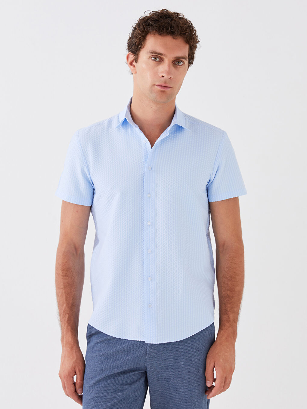 Mavi Regular Fit Kısa Kollu Erkek Gömlek-1