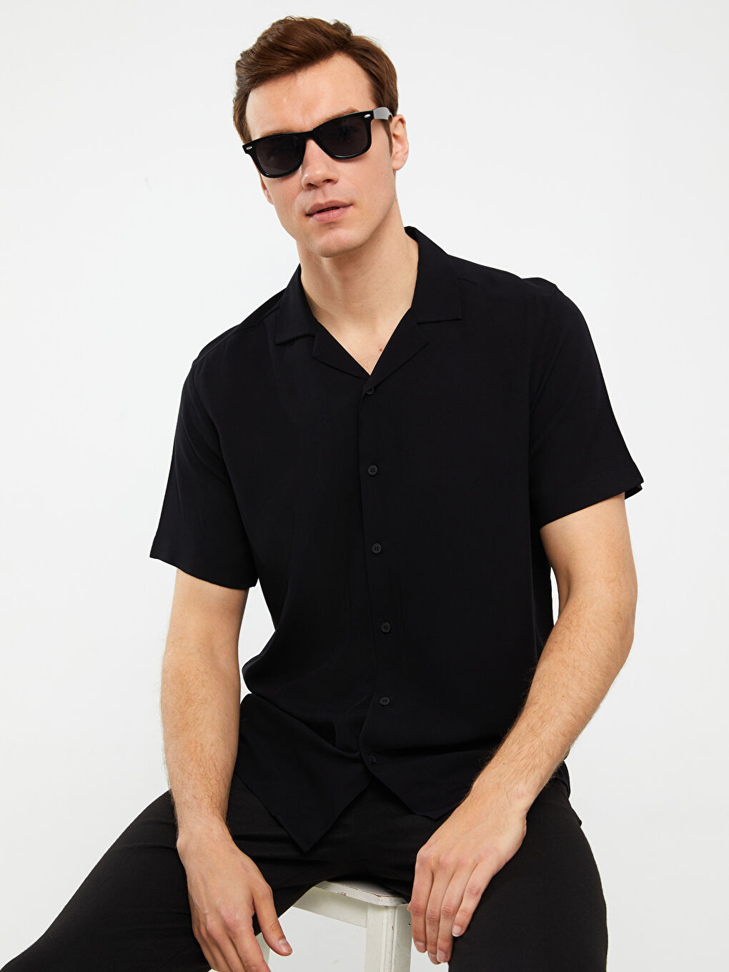 Regular Fit Short Sleeve Viscose Men's Shirt