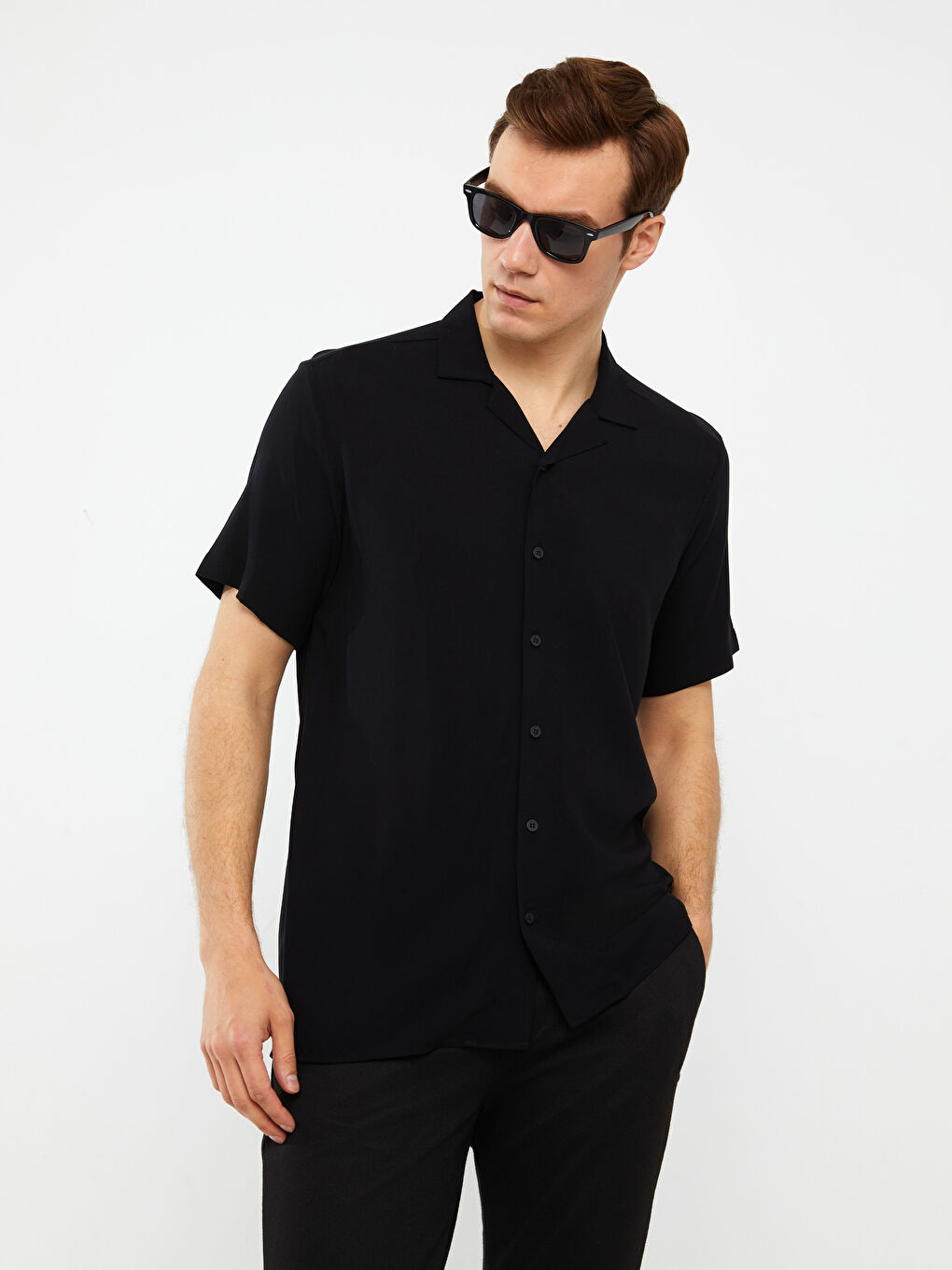 Regular Fit Short Sleeve Viscose Men's Shirt-1