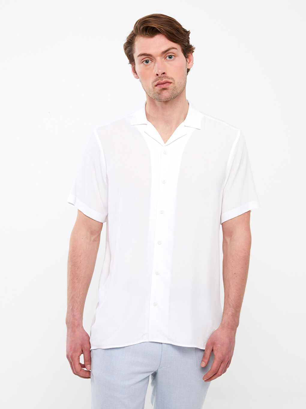 Regular Fit Short Sleeve Viscose Men's Shirt-1