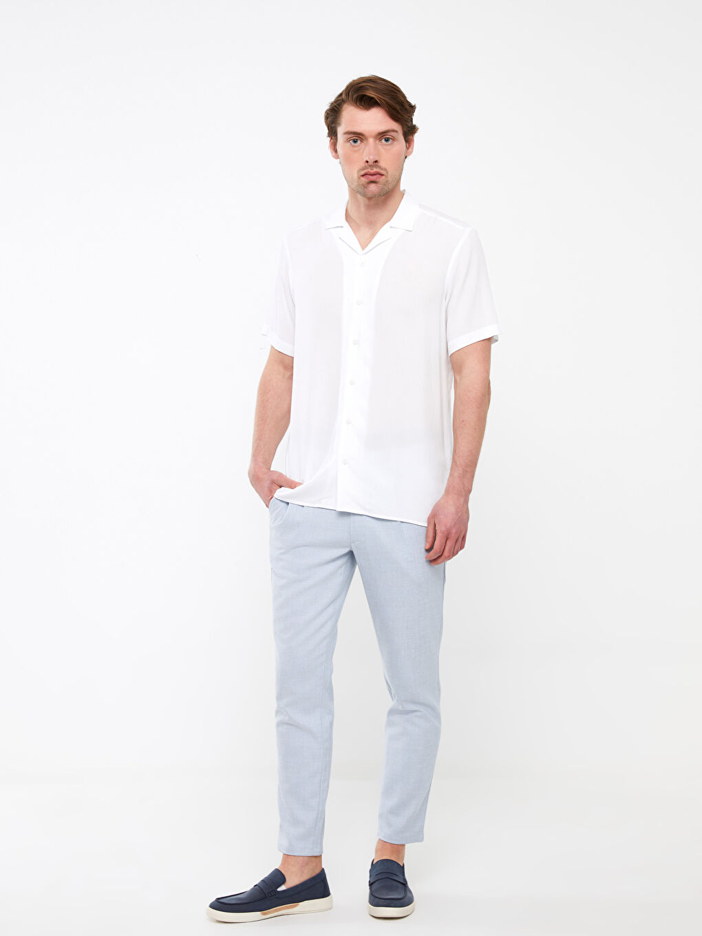 Regular Fit Short Sleeve Viscose Men's Shirt-2