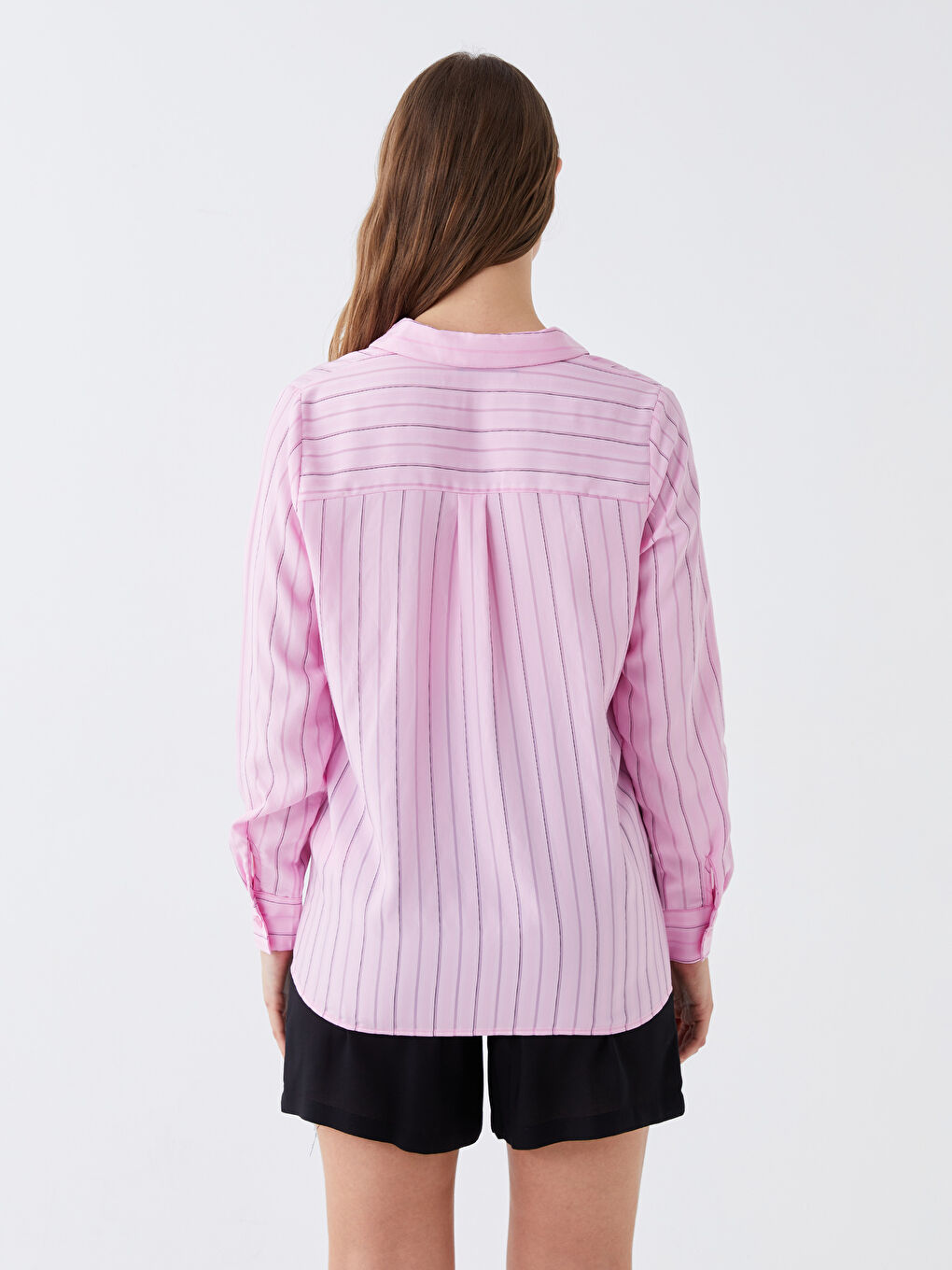 Striped Long Sleeve Maternity Shirt -S3J386Z8-LHK