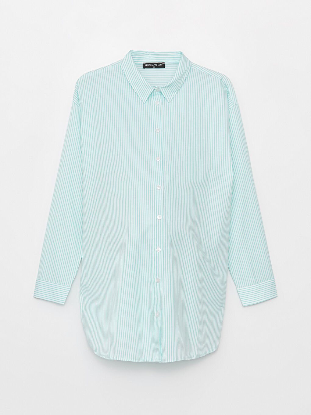 Yeşil Çizgili Uzun Kollu Hamile Gömlek Tunik-5