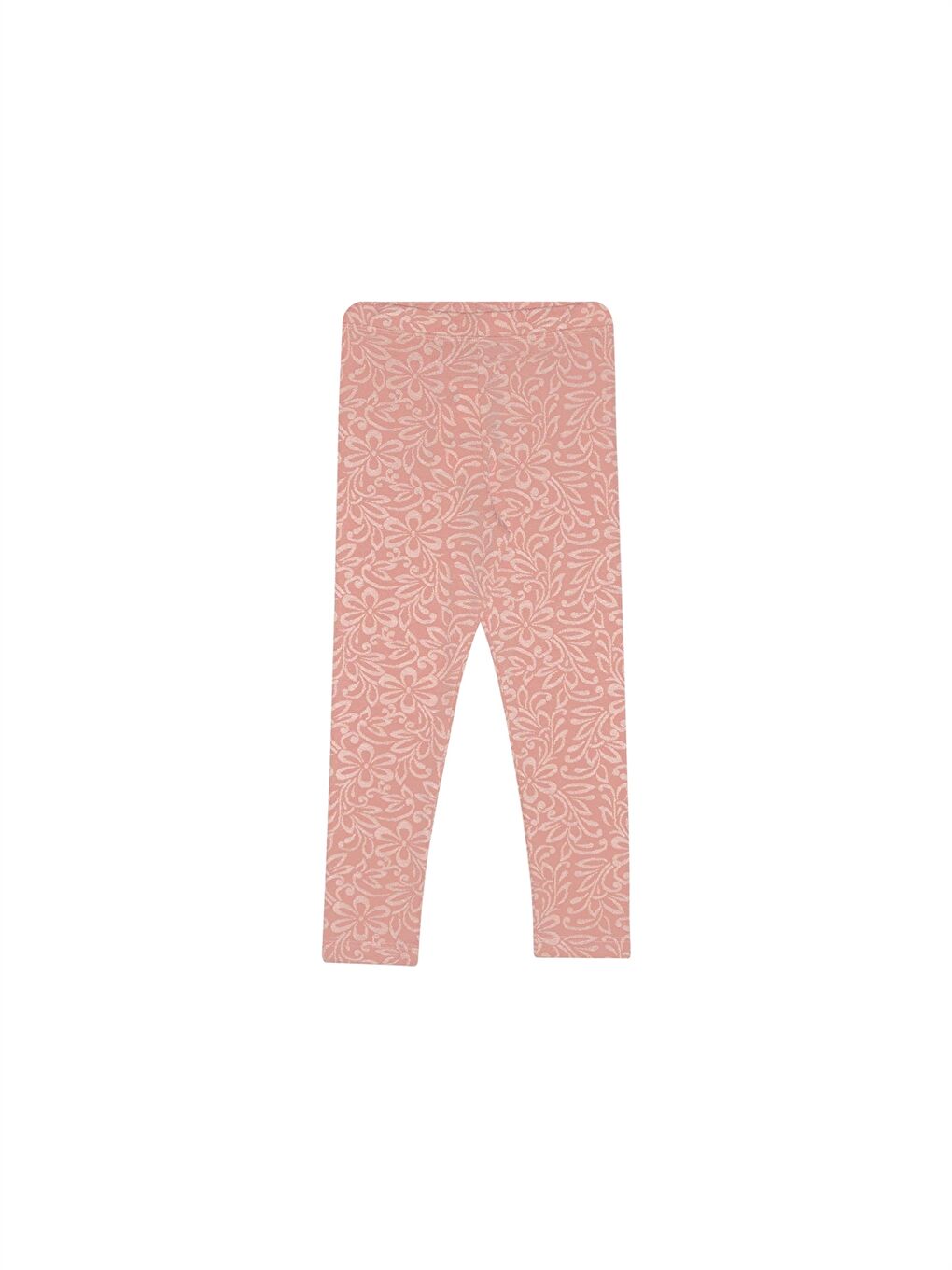 Pembe Beli Lastikli Desenli Kız Çocuk Tayt