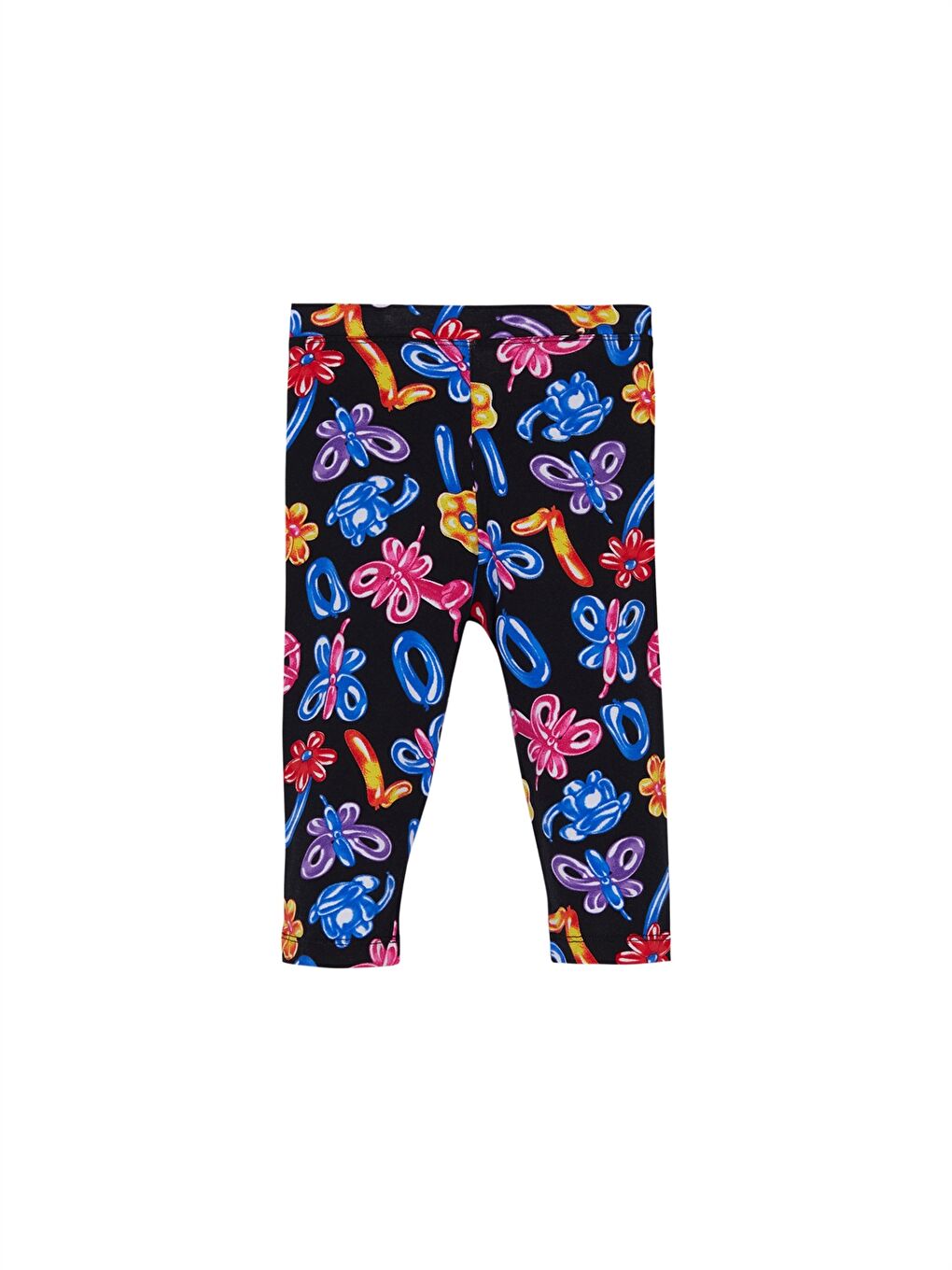 Siyah Beli Lastikli Desenli Kız Bebek Kapri-2