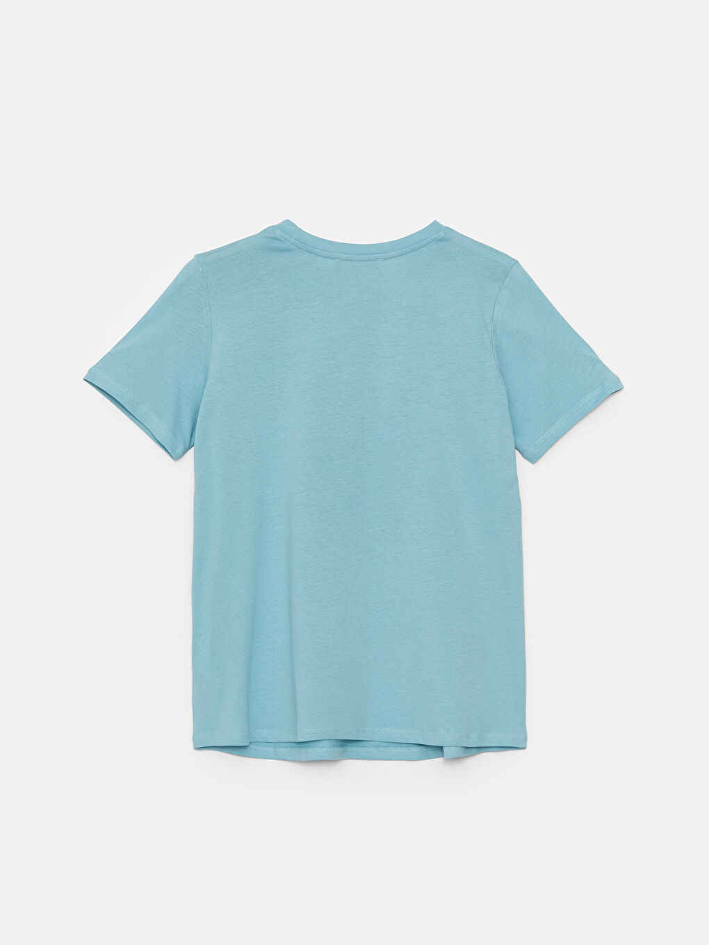 Mavi Bisiklet Yaka Baskılı Kısa Kollu Hamile Tişört-6