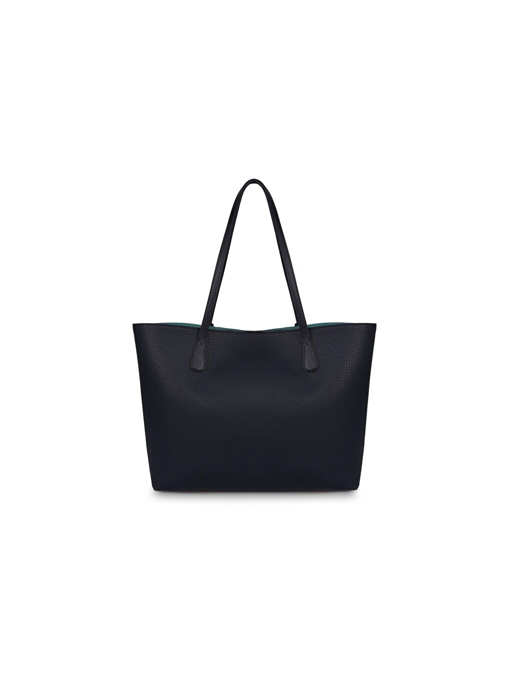 Lacivert Deri Görünümlü Kadın Tote Çanta-6