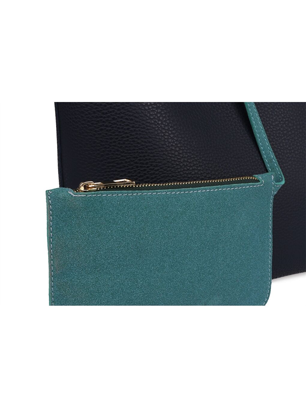 Lacivert Deri Görünümlü Kadın Tote Çanta-9