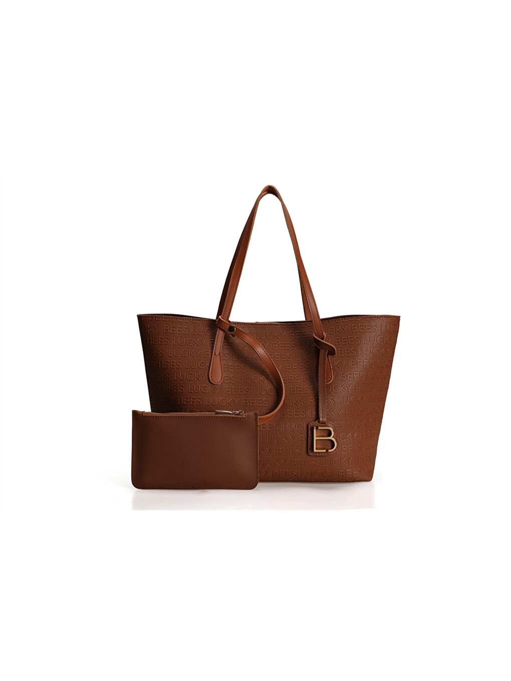 Sac Fourre-tout Imprimé Texte Similicuir pour Femmes-6