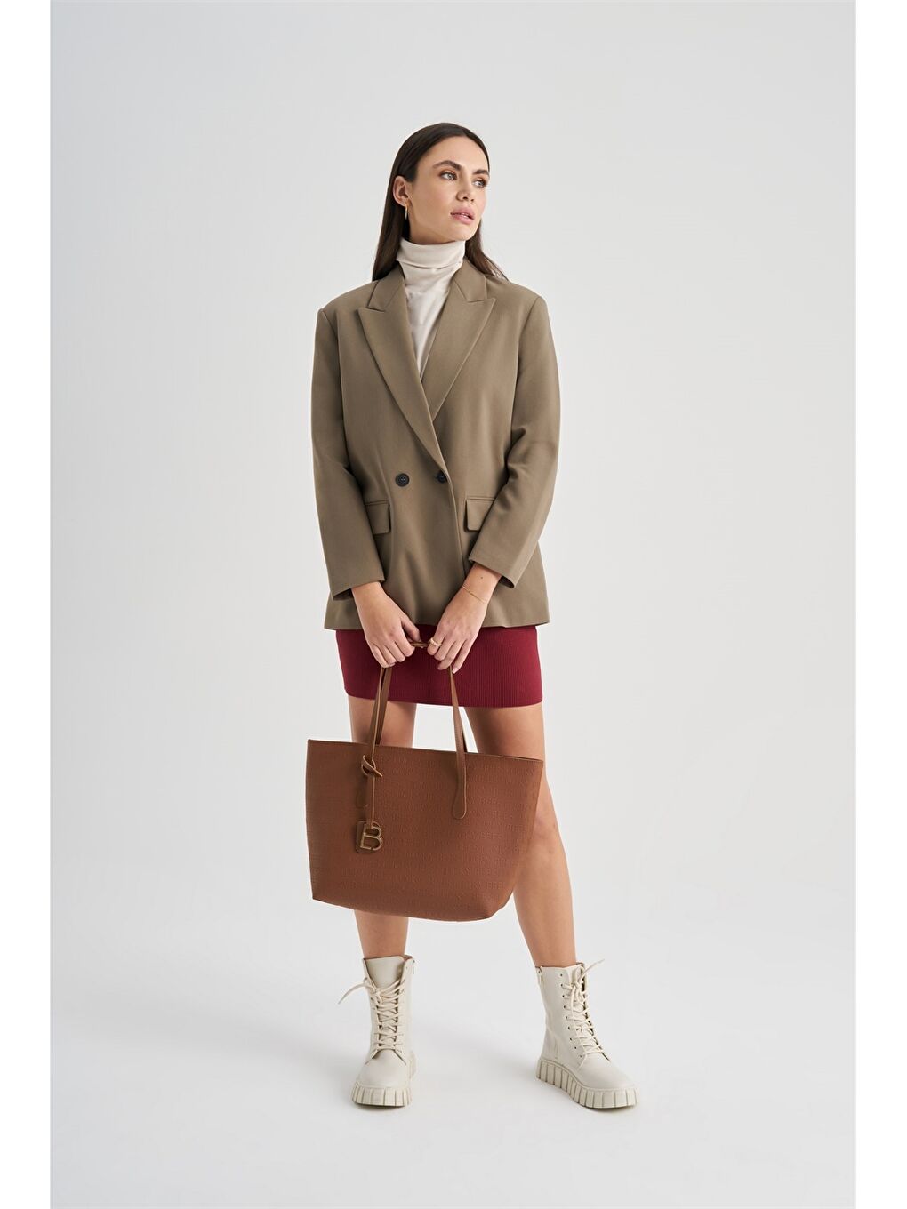 Sac Fourre-tout Imprimé Texte Similicuir pour Femmes-2