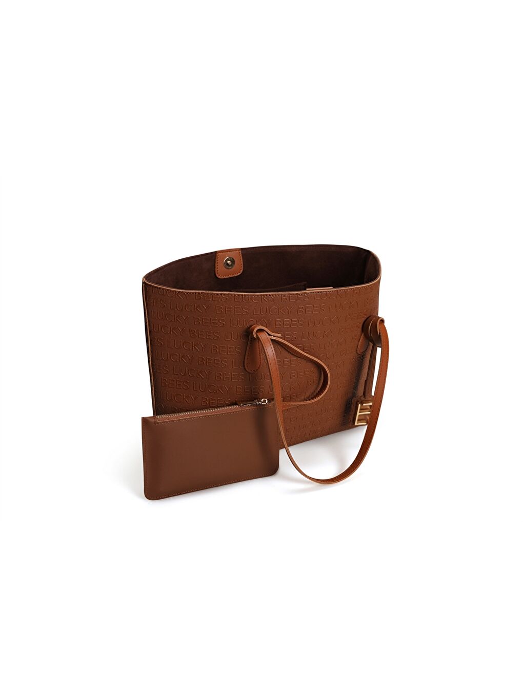 Sac Fourre-tout Imprimé Texte Similicuir pour Femmes-8