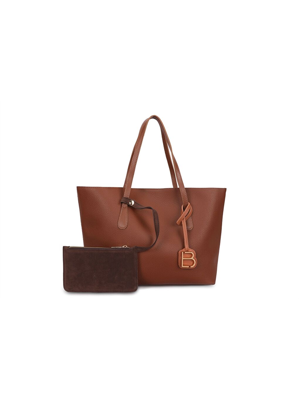 Kahverengi Deri Görünümlü Kadın Tote Çanta-4