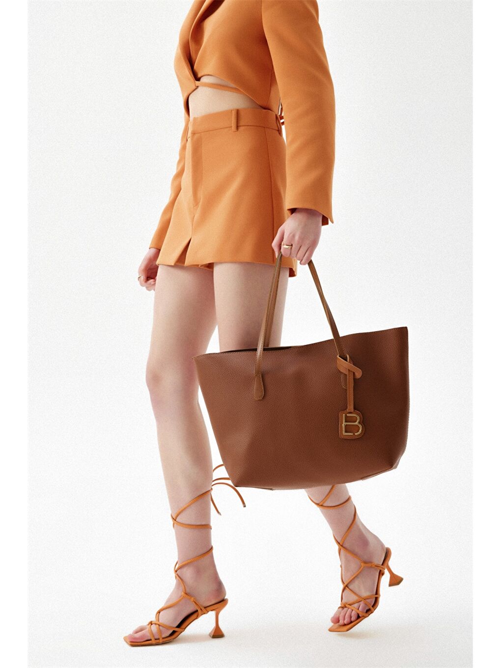 Kahverengi Deri Görünümlü Kadın Tote Çanta-2