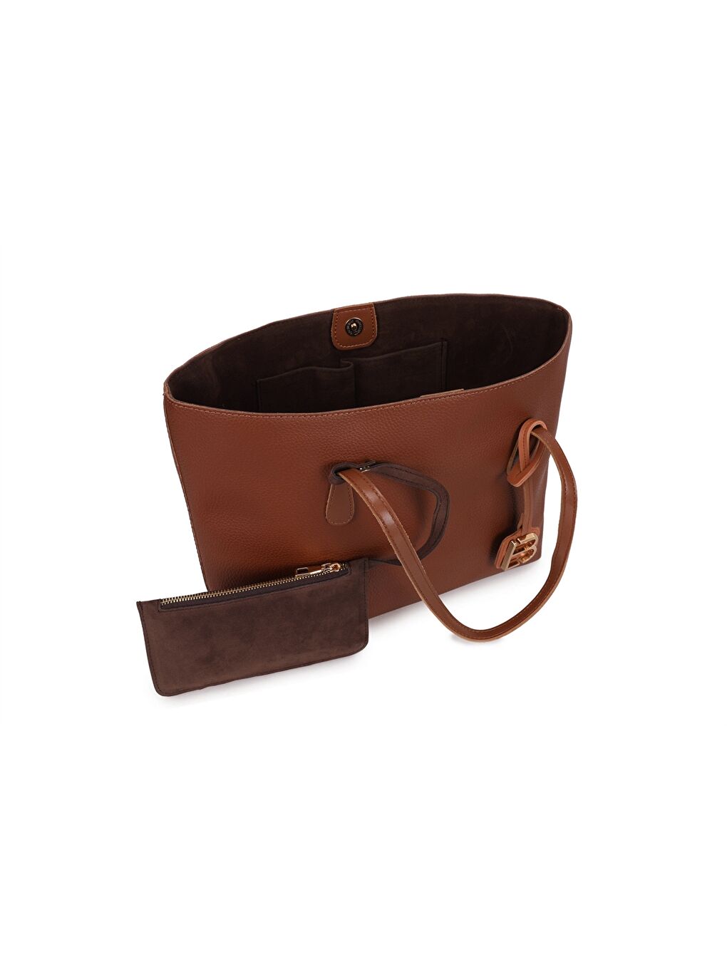 Kahverengi Deri Görünümlü Kadın Tote Çanta-5