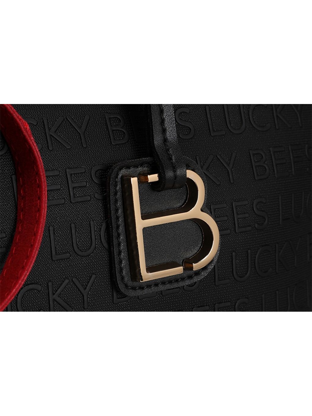 Siyah Deri Görünümlü Yazı Baskılı Kadın Tote Çanta-2