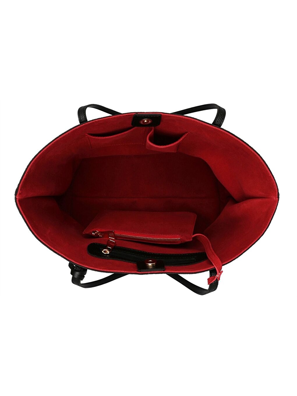 Siyah Deri Görünümlü Yazı Baskılı Kadın Tote Çanta-7