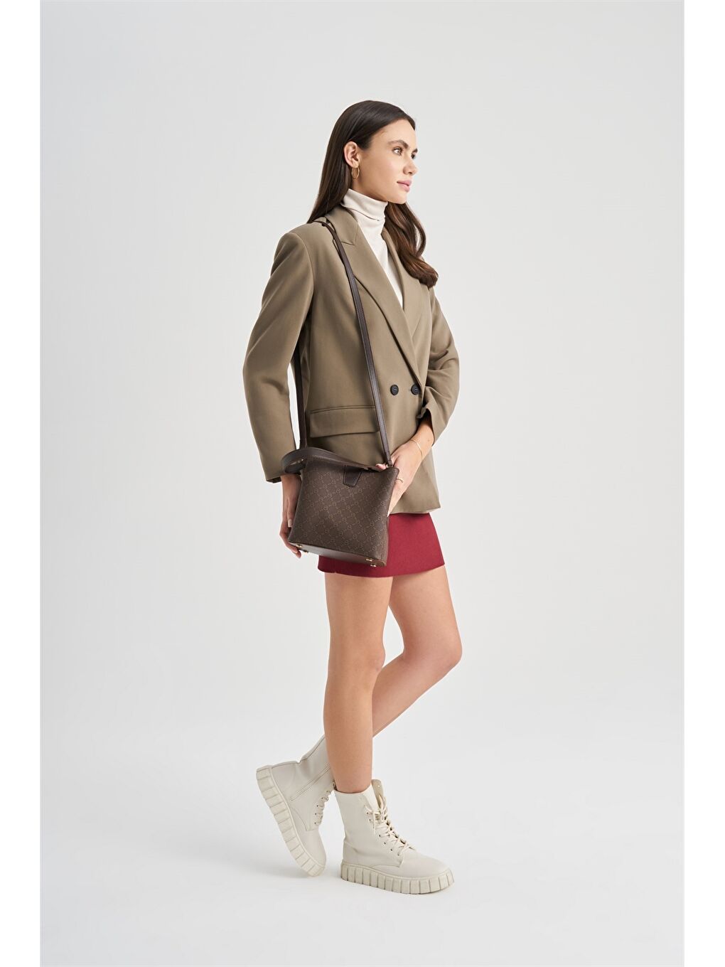 Kahverengi Deri Görünümlü Kadın Omuz Çantası-8