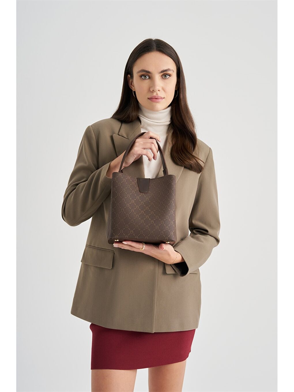 Kahverengi Deri Görünümlü Kadın Omuz Çantası-10