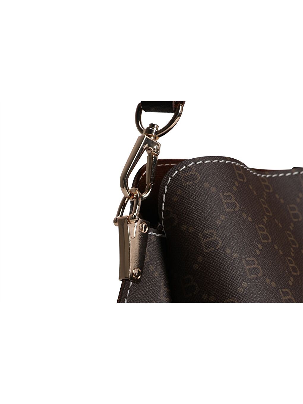 Kahverengi Deri Görünümlü Baskılı Kadın Omuz Çantası-5