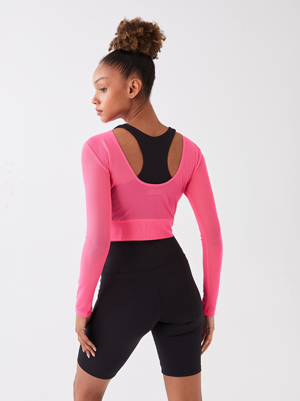 XSIDE ACTIVE Crew Neck Straight Long Sleeve Women's Tulle