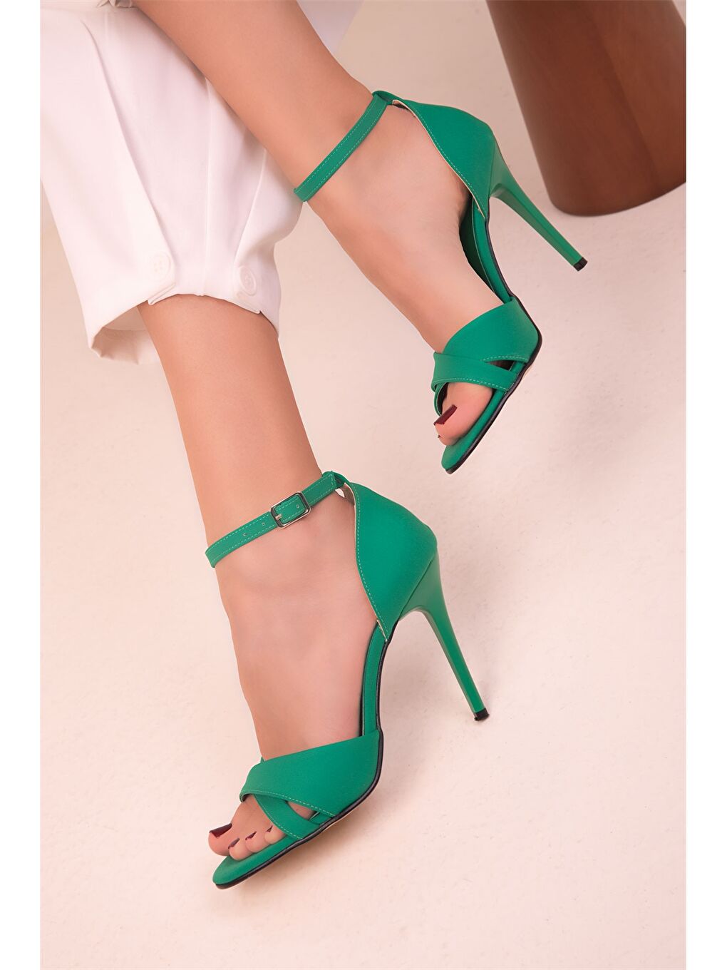 Yeşil Kadın Topuklu Ayakkabı-3