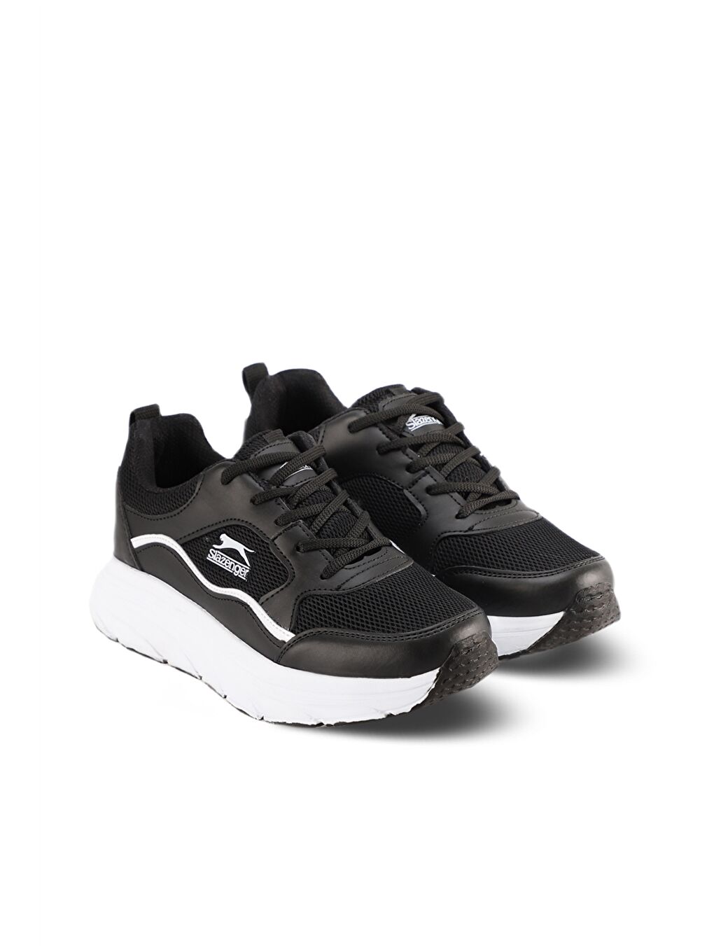 Siyah Baskılı Bağcıklı Kadın Aktif Spor Ayakkabı-1