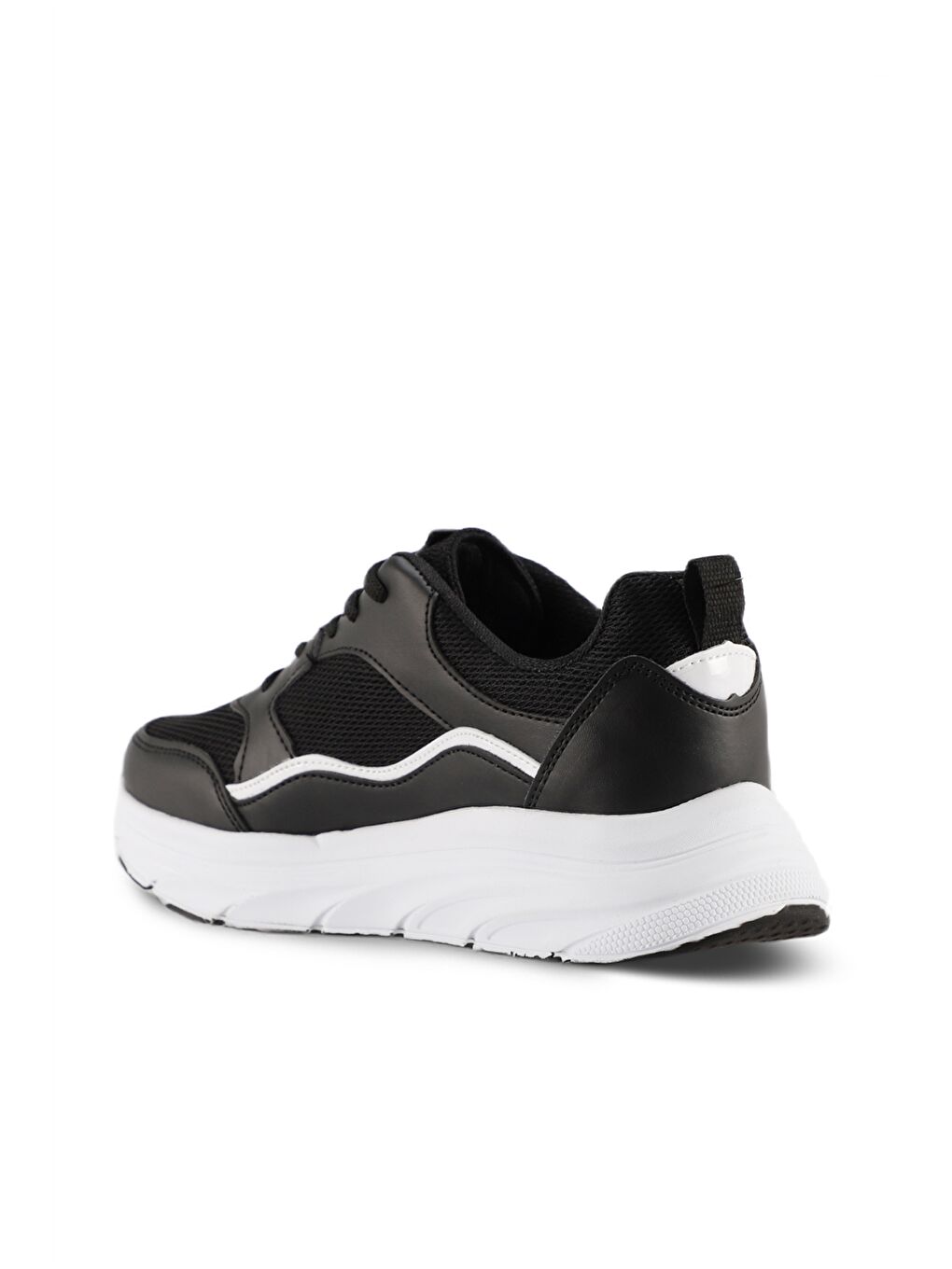 Siyah Baskılı Bağcıklı Kadın Aktif Spor Ayakkabı-2