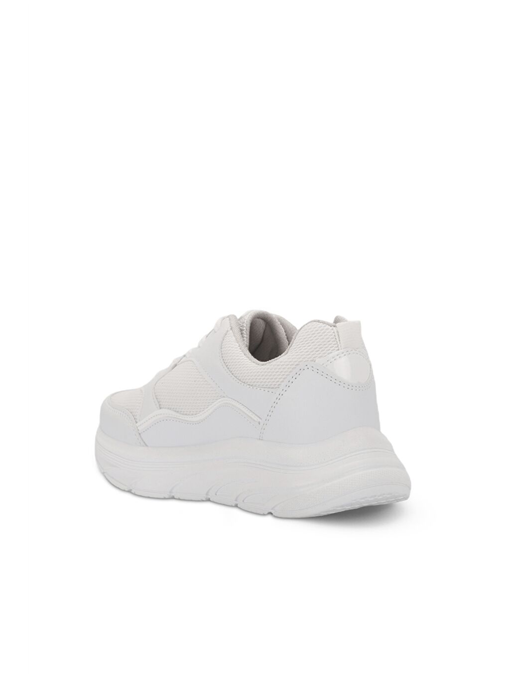 Beyaz Baskılı Bağcıklı Kadın Aktif Spor Ayakkabı-2