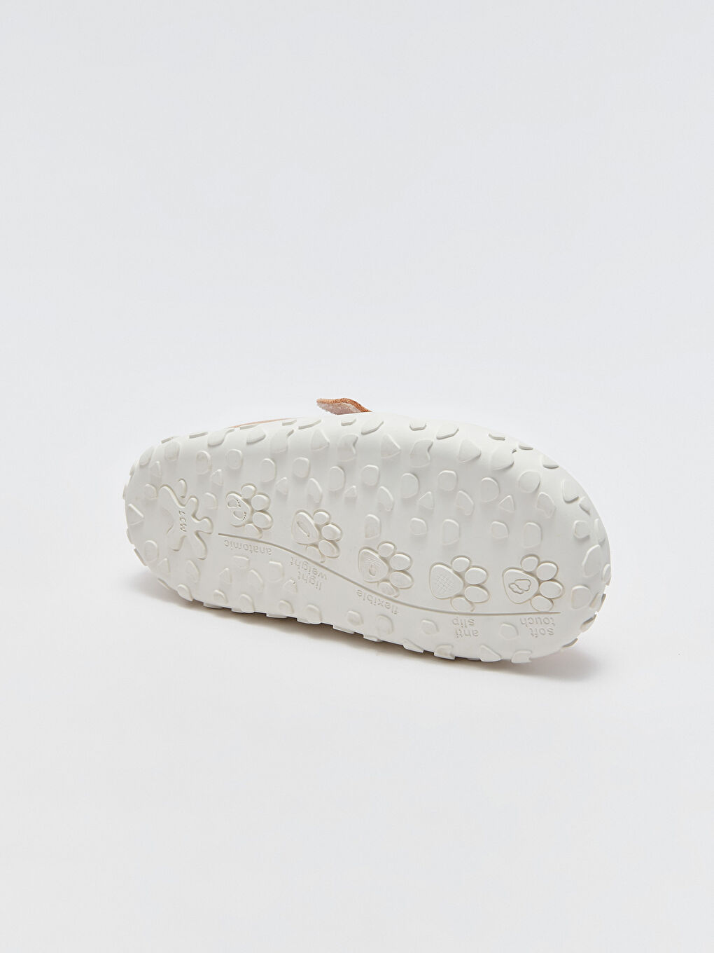 Ekru Hakiki Deri Cırt Cırtlı Anatomik Kız Bebek İlk Adım Ayakkabısı-4