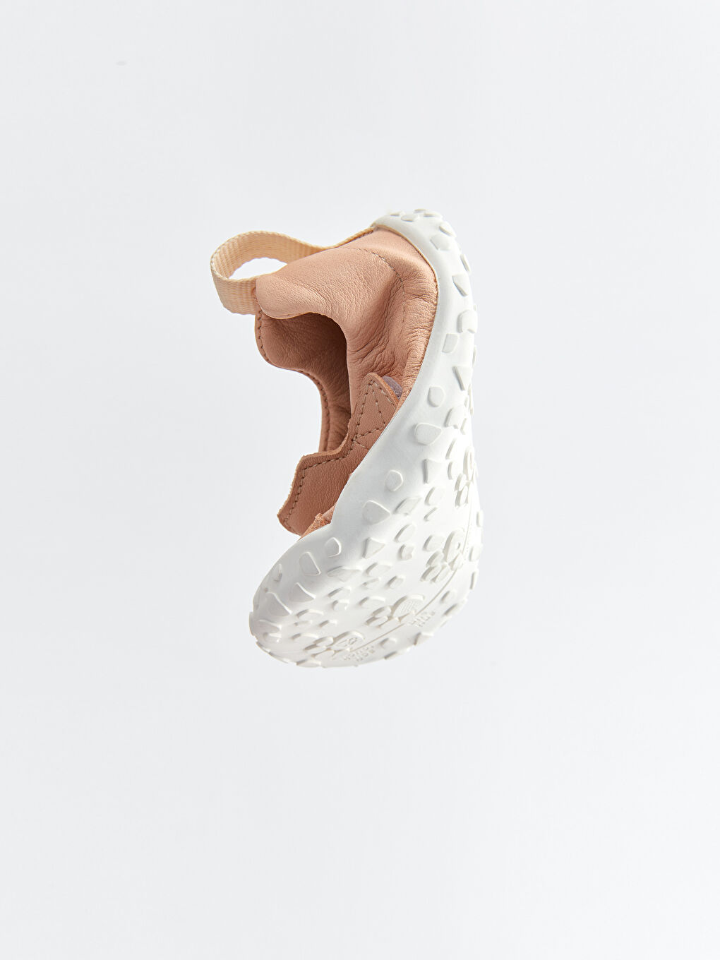 Ekru Hakiki Deri Cırt Cırtlı Anatomik Kız Bebek İlk Adım Ayakkabısı-5
