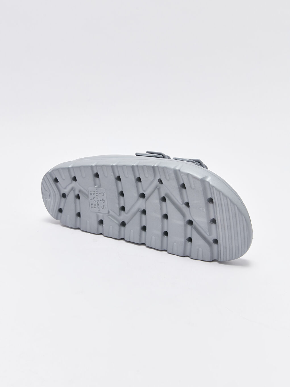 Gri Çift Bantlı Kadın Terlik-3