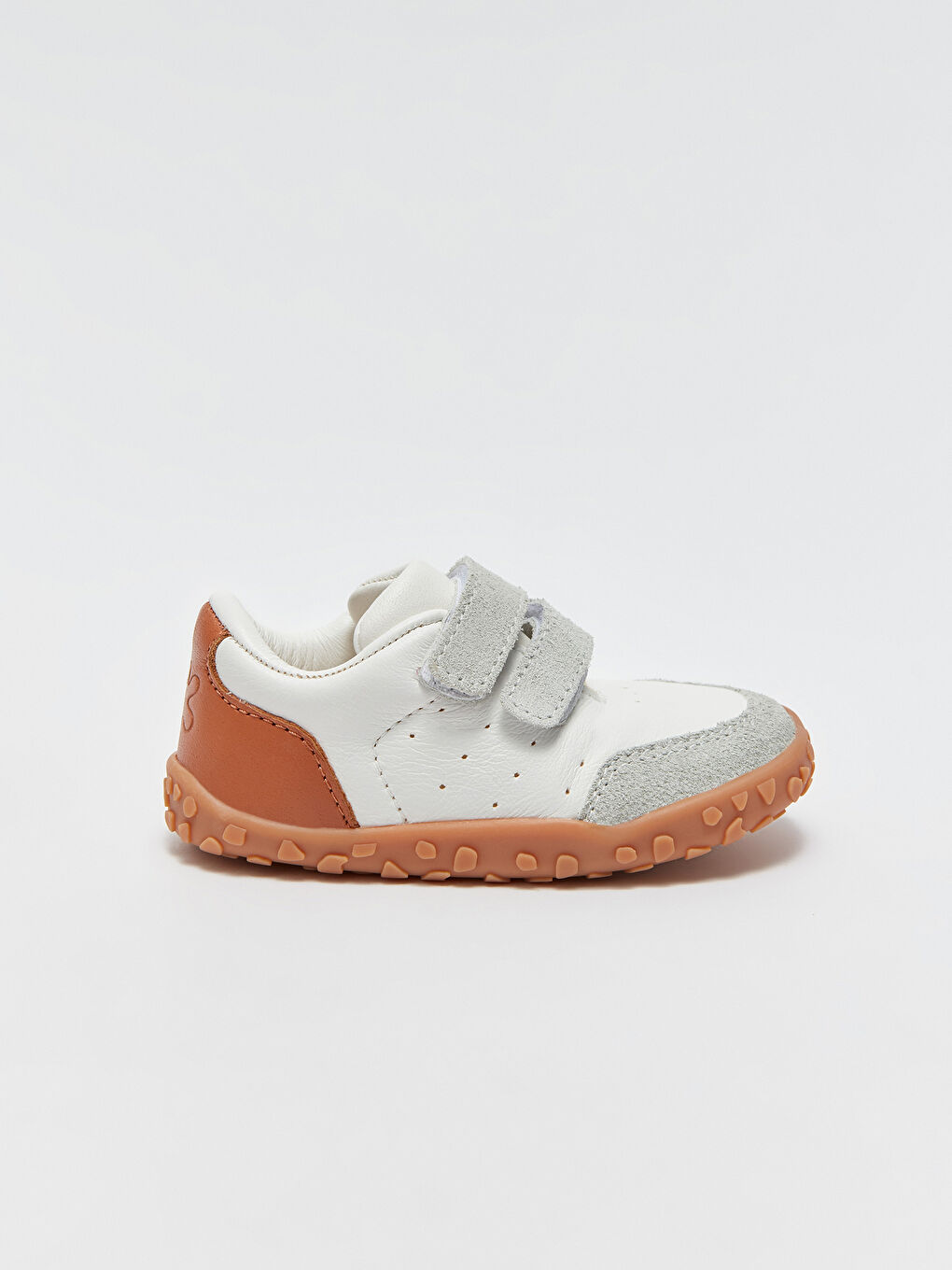 Beyaz Hakiki Deri Cırt Cırtlı Anatomik Erkek Bebek İlk Adım Ayakkabısı-3