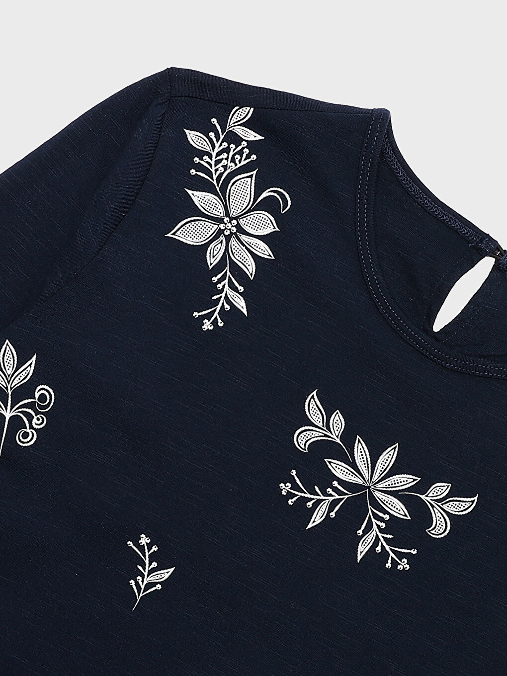 Crew Neck Printed Long Sleeve Women's Blouse-3