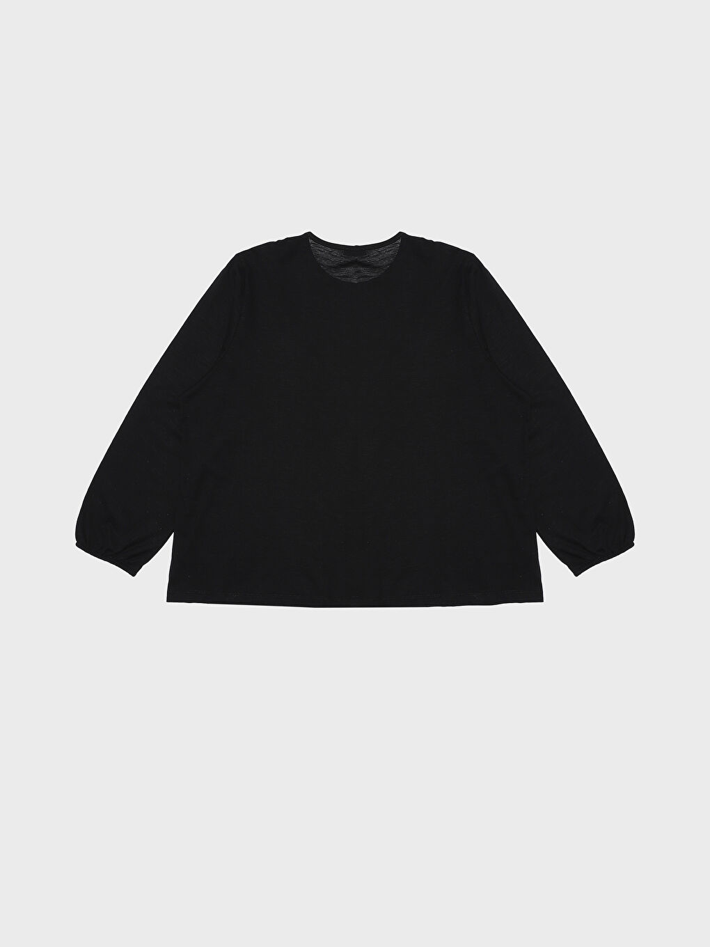 بلوزة كم طويل مطبوعة بياقة دائرية للسيدات-1