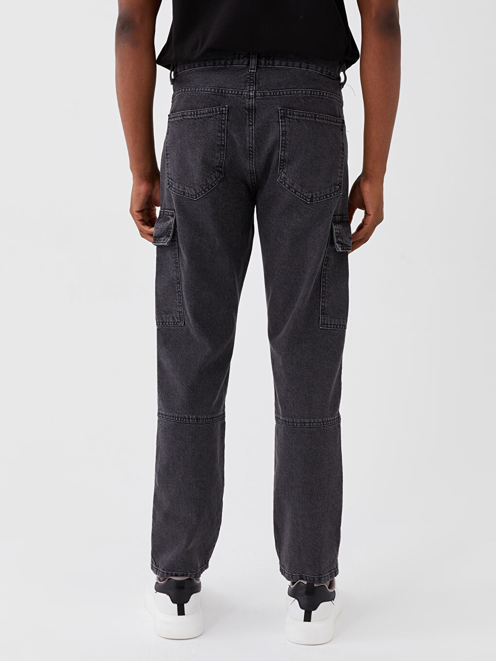 Siyah 700 Straight Fit Erkek Kargo Jean Pantolon-3