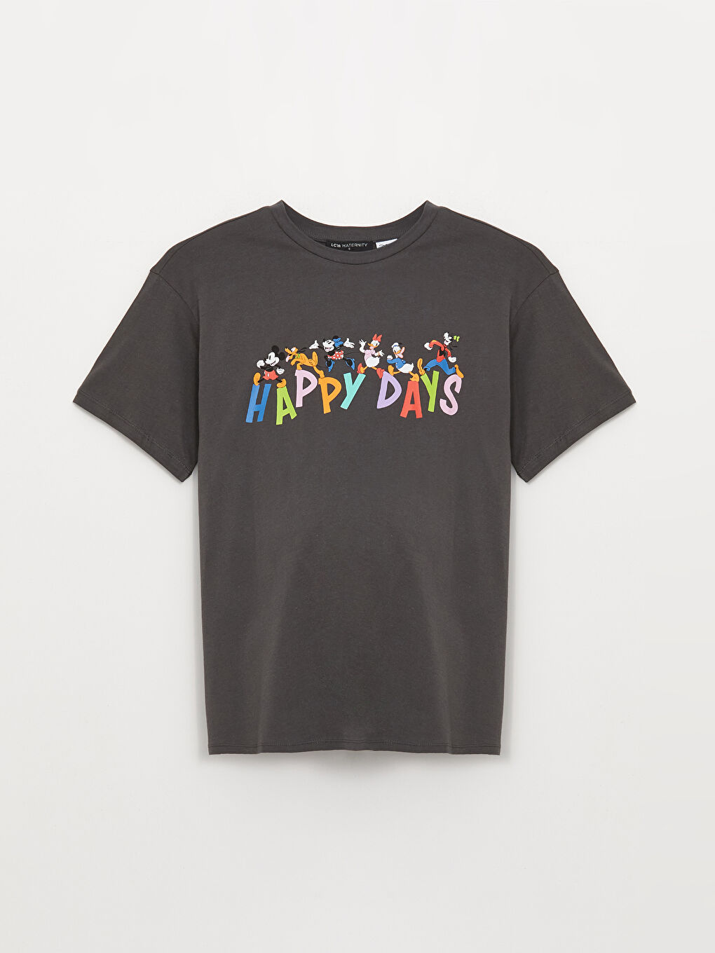 Crew Neck Mickey and Friends Printed Short Sleeve Maternity T-Shirt -S3J782Z8-HEF