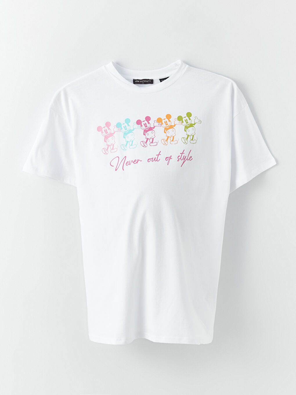 Crew Collar Printed Short-Sleeved Oversized Maternity T-Shirt -S3J785Z8-E5X
