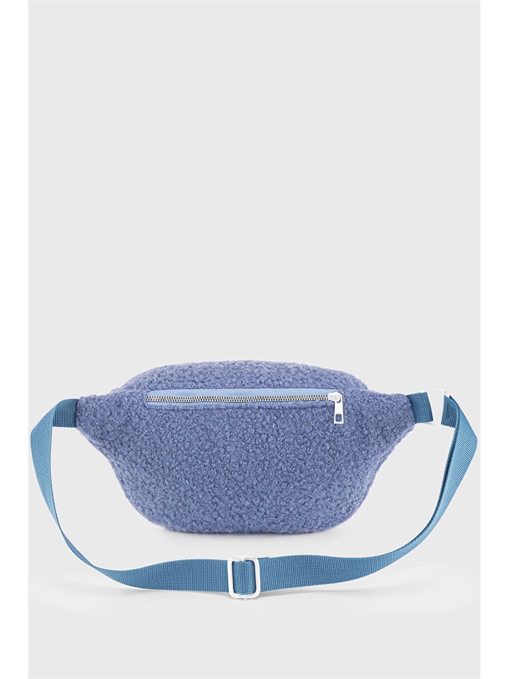 Mavi Kürk Görünümlü Kadın Göğüs Çantası-1