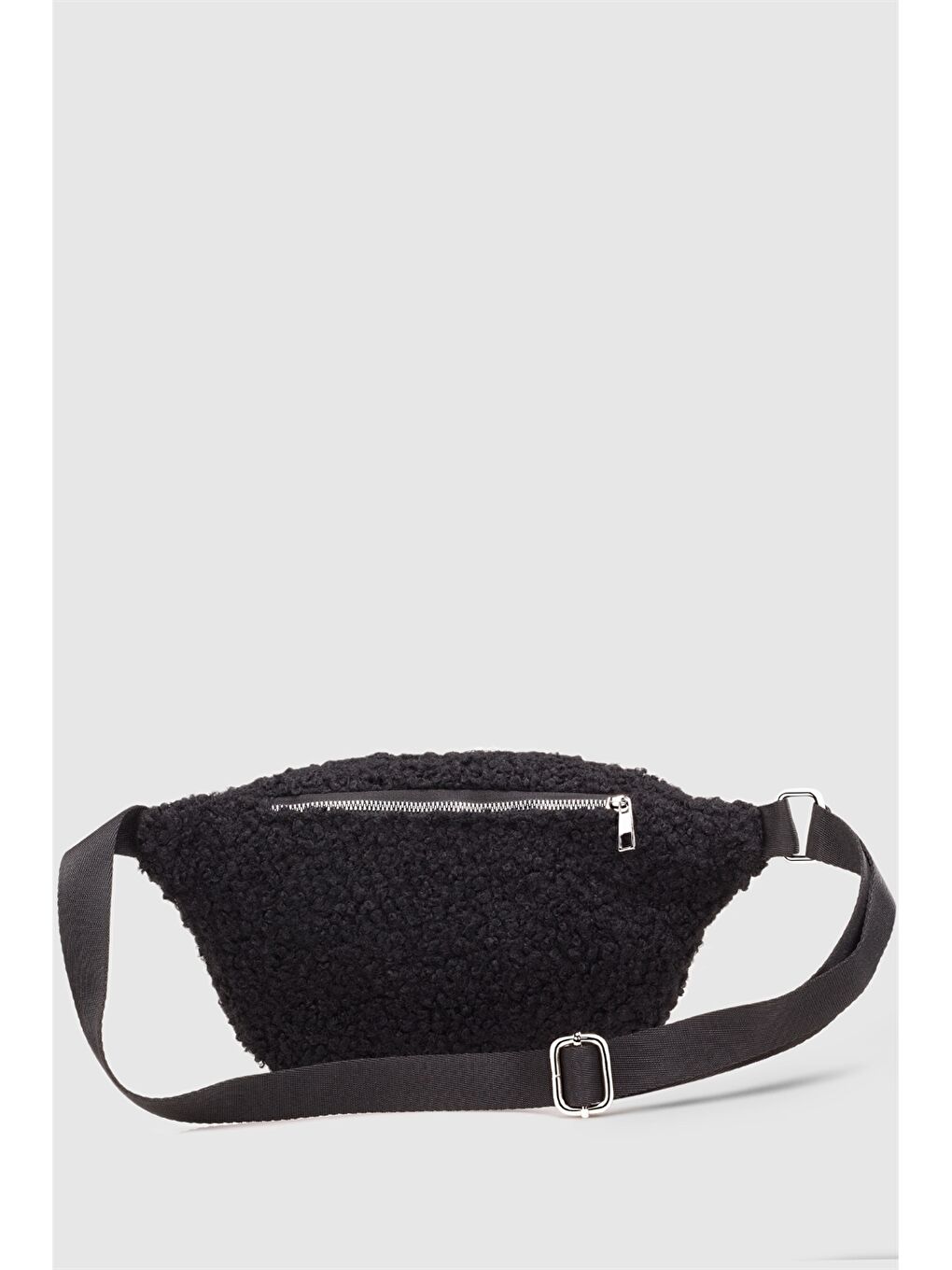 Siyah Kürk Görünümlü Kadın Göğüs Çantası-1