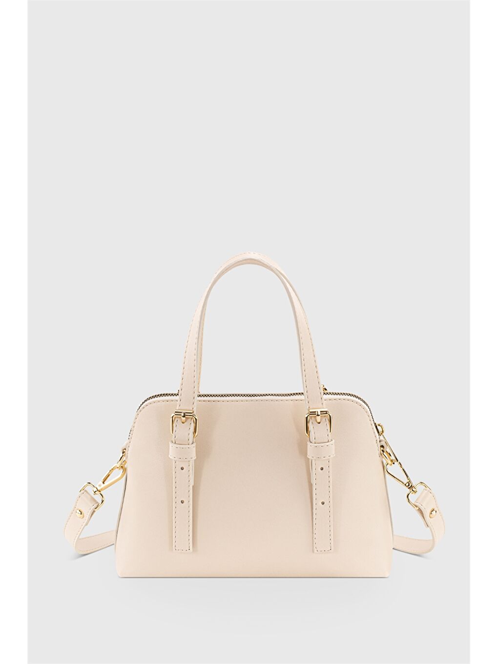 Ekru Deri Görünümlü Kadın Omuz Çantası